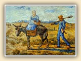Morning with Farmer and Pitchfork by Vincent Van Gogh