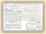 Original application for Nona, 1st registered Miniature Donkey in the U.S. (1958)